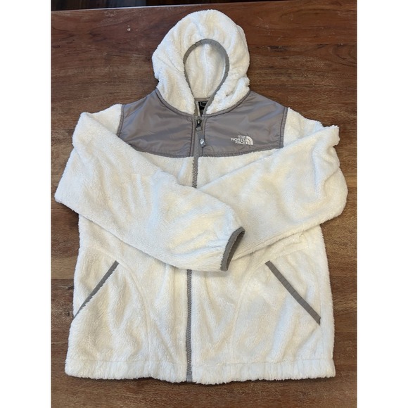 The North Face Oso Hooded Fleece Jacket - Girls' White / Grey Size L‎ (14-16) - Picture 1 of 9